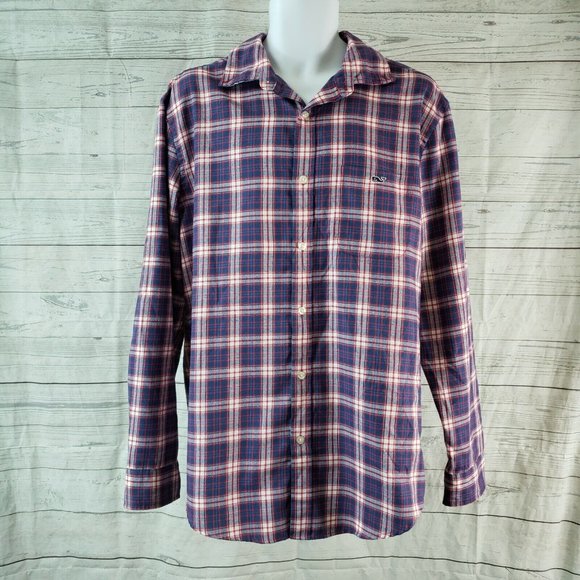 Vineyard Vines Other - Vineyard Vines Mens Classic Fit Tucker Shirt Sz Large Red Blue Plaid